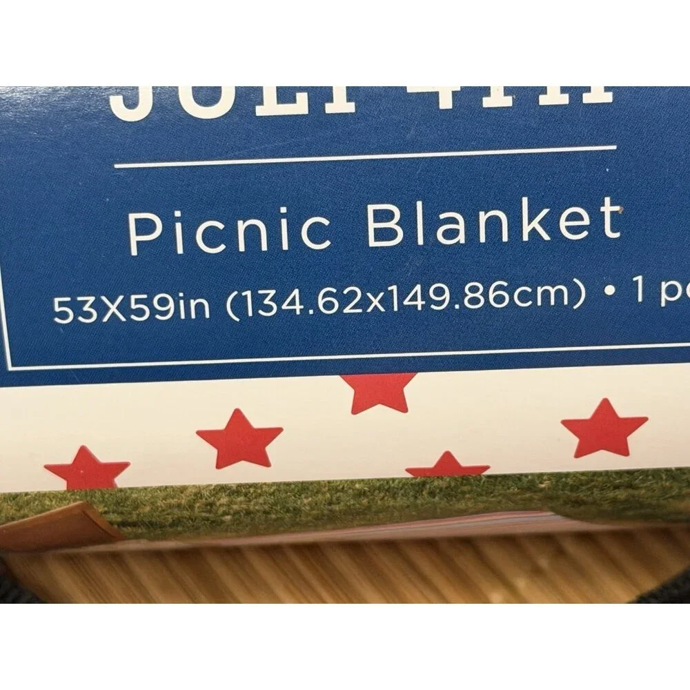 Picnic Blanket Compact Travel July 4th New In Original Packing USA